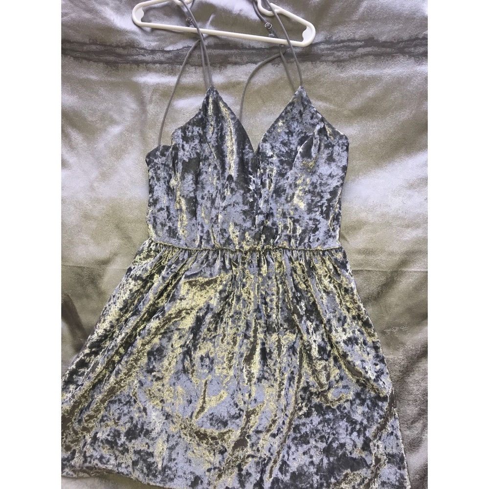 Grey open back soft dress